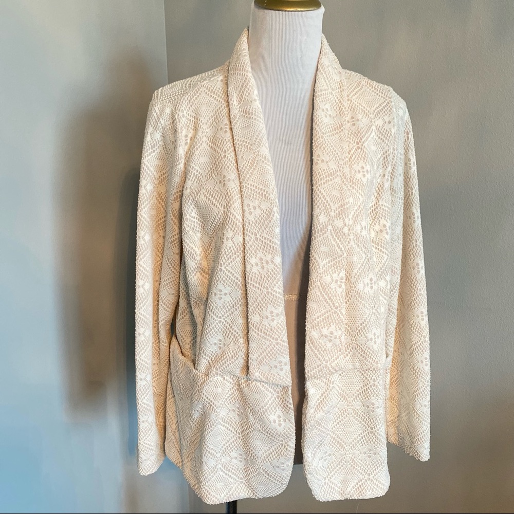 Blazer with crochet detail